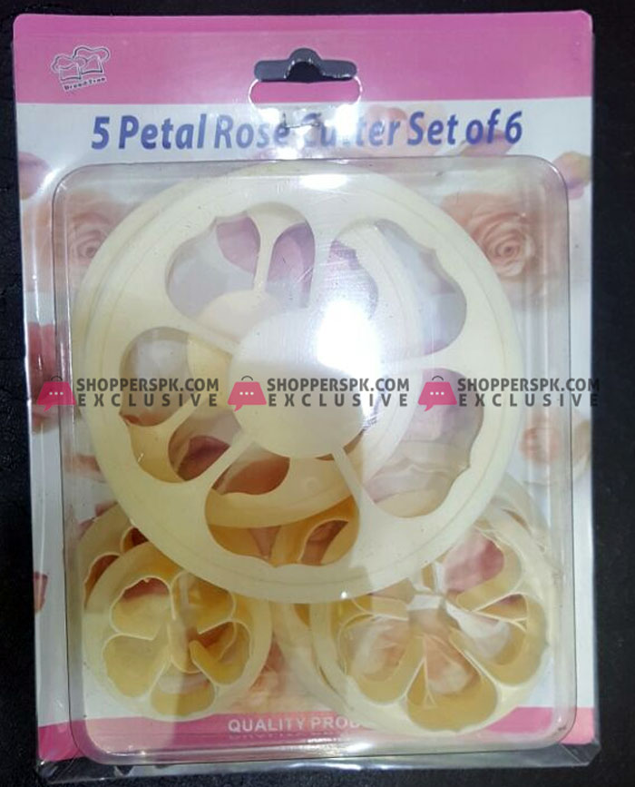 5-Petal Rose Fondant Cutters 6 Sizes