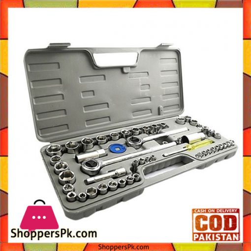 52 Pcs Combination Socket Wrench Set Toolkit - Silver