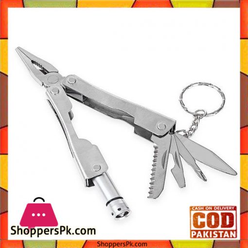 9 In 1 Plier With Led Light - Silver