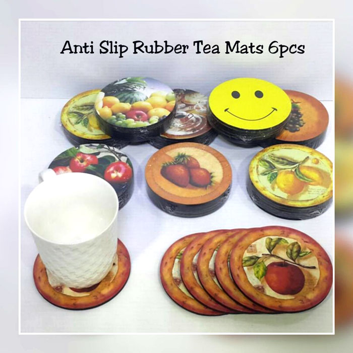 Anti Slip Rubber Tea Mats Set Of 6