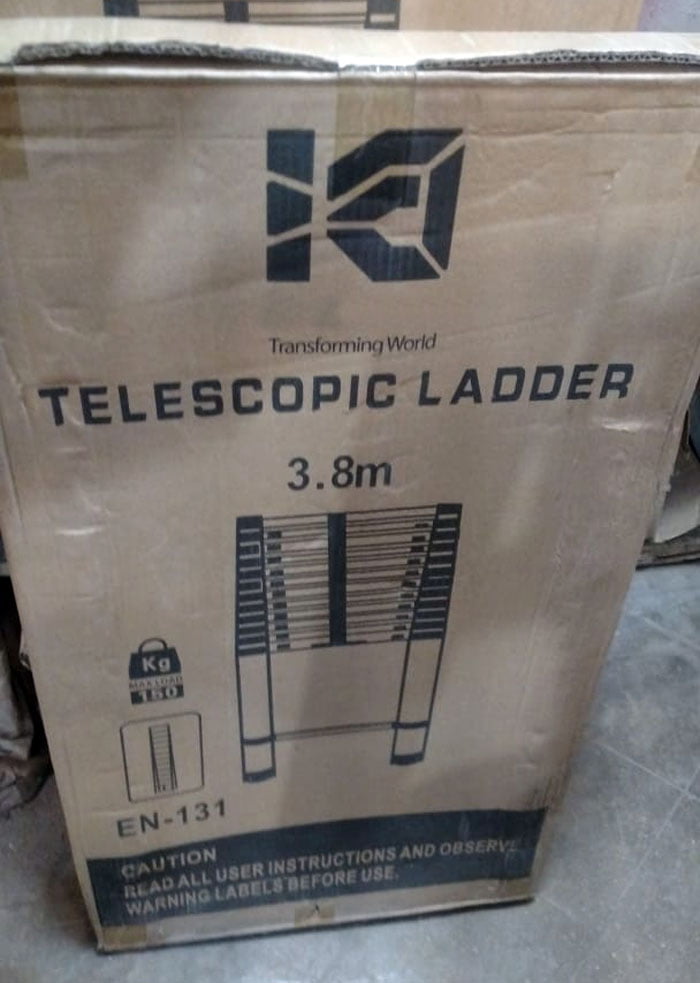 BIT Multipurpose Telescopic Extending Aluminum Ladder 3.8Meter - 12.4 Foot