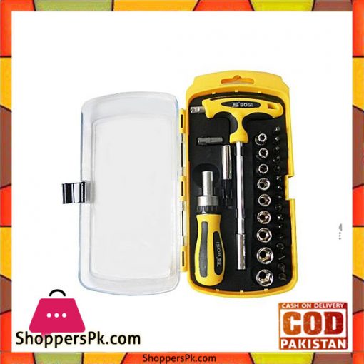 Bosi Screwdriver Socket Toolkit - 29 Pcs - Black & Yellow