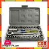 40 Pcs Combination Socket Wrench Set Tool Kit - Silver