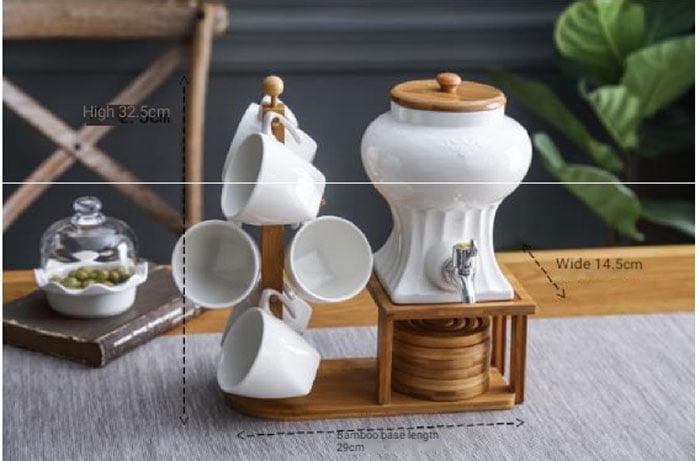 Creative Nordic Shape Wooden Holder Cup Hanging Ceramic Coffee Tea Set Restaurant Home Coffee Cup 5 Creative Nordic Shape Wooden Holder Cup Hanging Ceramic Coffee Tea Set Restaurant Home Coffee Cup
