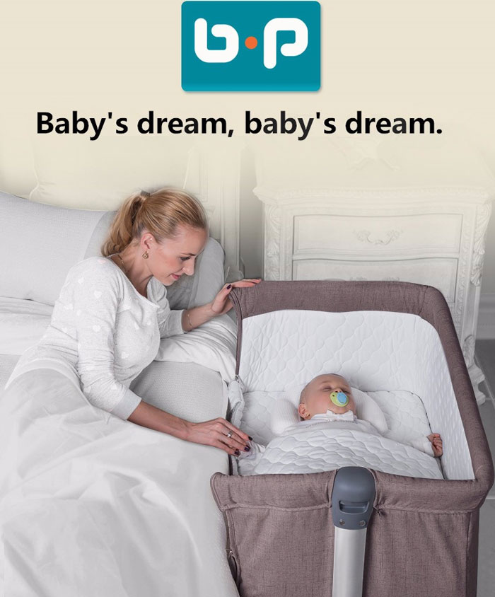 European Quality Portable Bedside Baby Crib Baby Bed