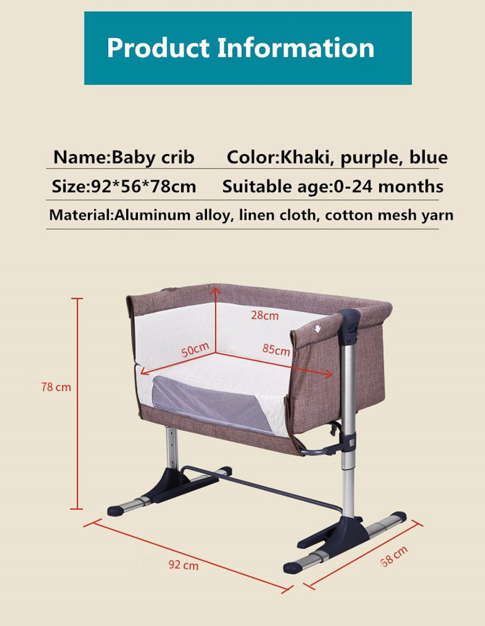 European Quality Portable Bedside Baby Crib Baby Bed