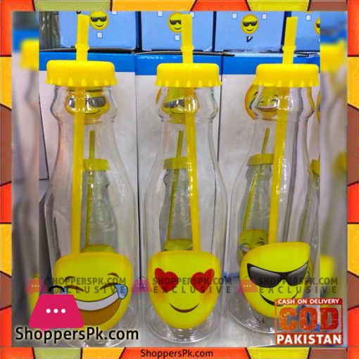 High Quality Smiley Plastic Bottle with Straw