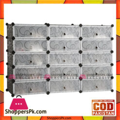 Intelligent Plastic Portable Cube Cabinet – Shoe Rack 15 Cube