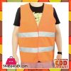 Safety Vest Jacket With Reflective Strips - Orange