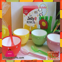 Jelly Bowls with Spoon 4 Pcs Multicolor