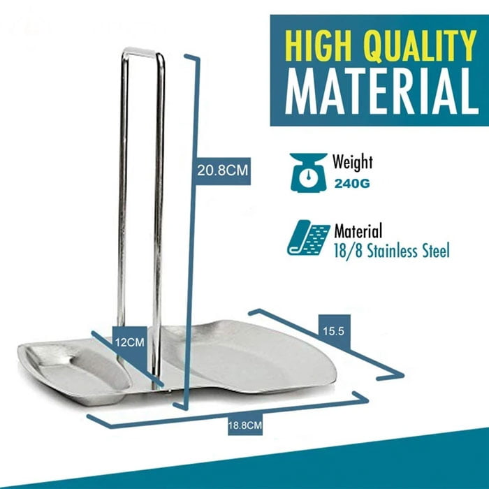 Lid And Spoon Rest Stand Stainless Steel