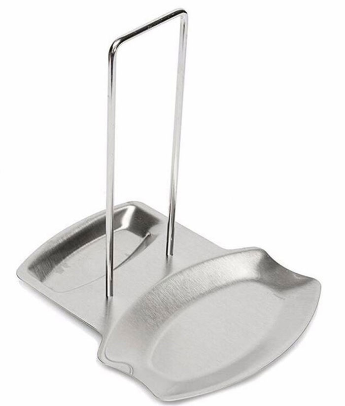 Lid and Spoon Rest Stand Stainless Steel