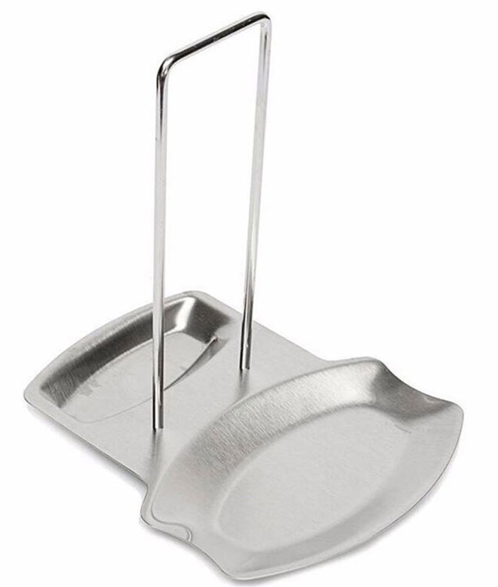 Lid And Spoon Rest Stand Stainless Steel
