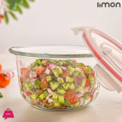 Limon Round Glass Bowl With Lid