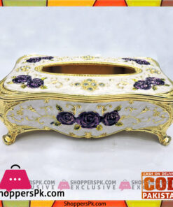 High Quality Fancy Golden Tissue Box Plastic