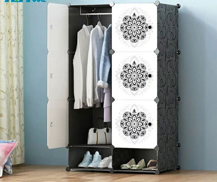 Modern Design Portable 6 Cube With Hanging - 2 Shoe Rack