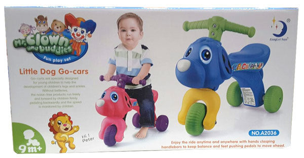 Mr Clown And Buddies Little Dog Go-Cars Tri-Cycle