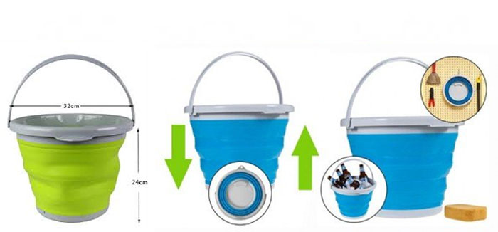 Multifunctional Scalable And Retractable Bucket For Car Travel Outdoors Picnic Etc