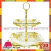 Orchid 2 Tier Cake Plate Cupcake Dessert Stand Gold Plated