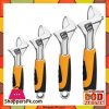 Pack Of 4 Adjustable Wrenches - Silver And Orange