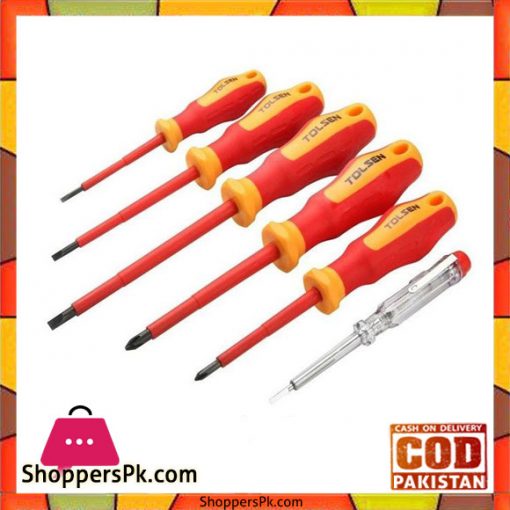 Pack Of 6 Insulated Screwdrivers - Red