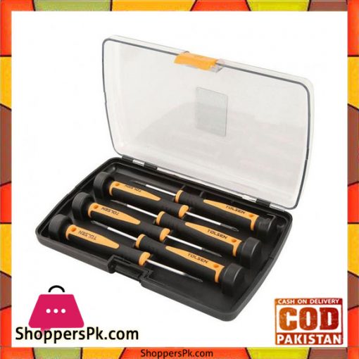 Pack Of 6 Precision Screwdriver Set - Black And Yellow