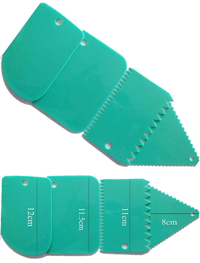 Patterned Edge Side Scrapers 4 Pcs Set A69032