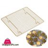 Pink Gold Carboon Steel Wire Cake Cooling Rack Square Size: 26 x 23 x 3cm