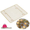 Pink Gold Carboon Steel Wire Cake Cooling Rack Square Size: 26 x 23 x 3cm
