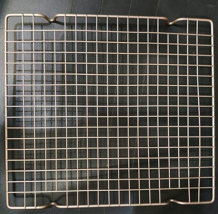Pink Gold Carboon Steel Wire Cake Cooling Rack Square Size: 26 X 23 X 3Cm
