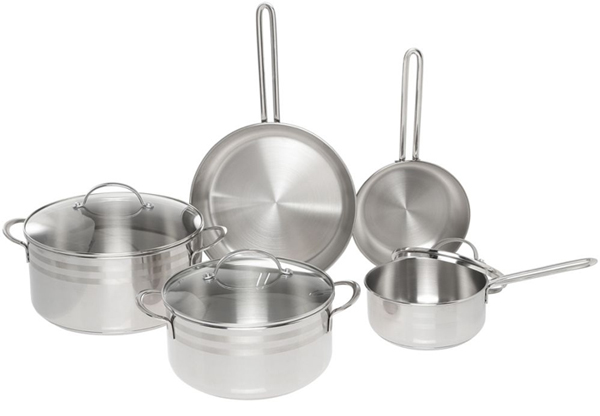Prestige Infinity Stainless Steel Cookware Set Of 11-Piece, Silver - Pr77376