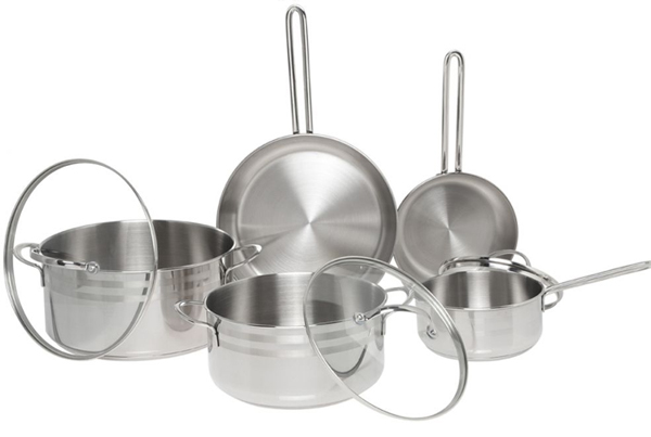 Prestige Infinity Stainless Steel Cookware Set Of 11-Piece, Silver - Pr77376