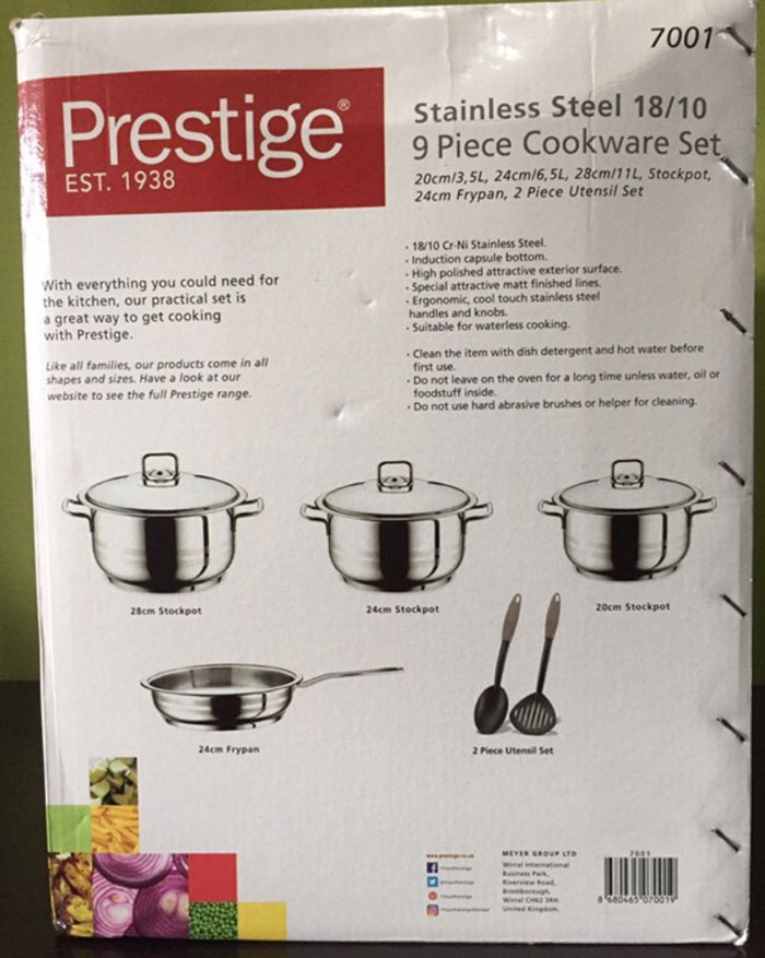 Prestige Stainless Steel Cookware 9Pcs Set - 7001
