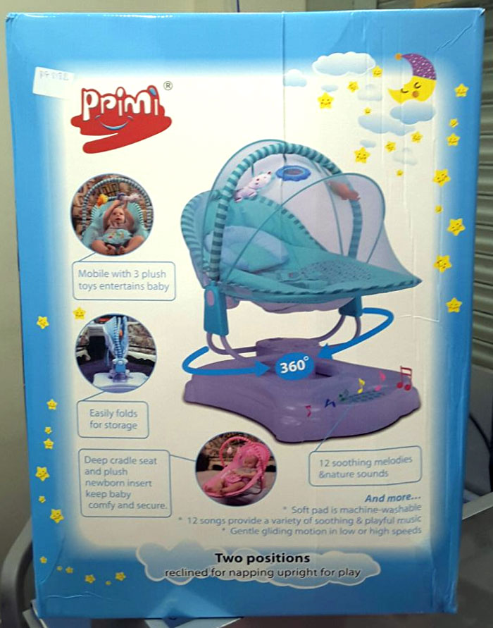 Primi P-F818-C Newborn Baby Portable Automatic Rocker Swing Soothing Motions Glider