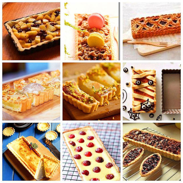 Rectangle Fluted Pie Tart Pan Mold Baking Removable Bottom Nonstick