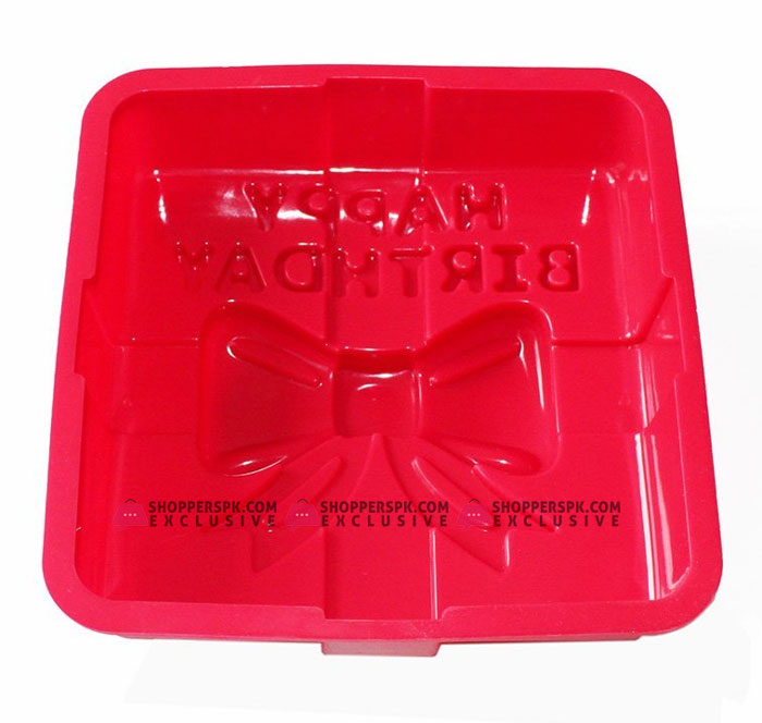 Silicone Square Cake Pan Happy Birthday Gift Box Mold