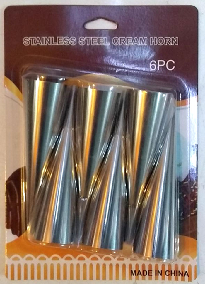Stainless Steel Horn Pastry Roll Cake Mold 6 Pcs