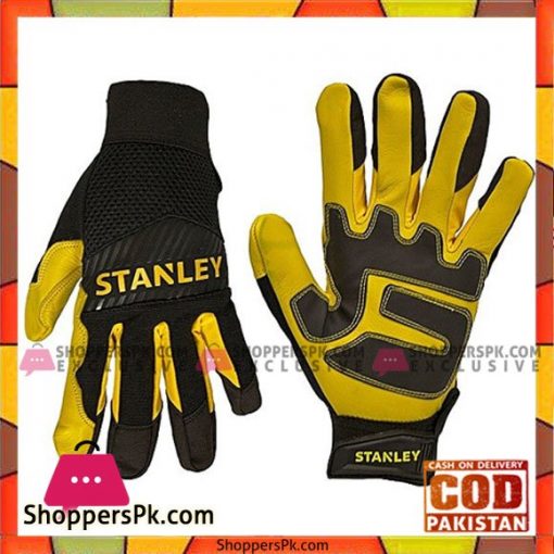 Stanley Black Leather Gloves For Men