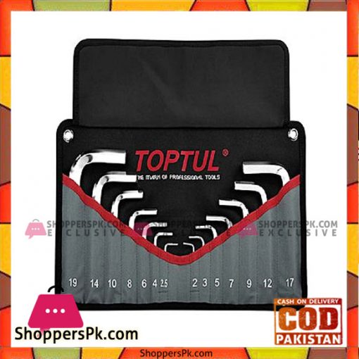 TOPTUL LN Key Set 14pc 2 to 19mm standard length (hex type) Pouch Bag Color Box TOPTUL GPAQ1401