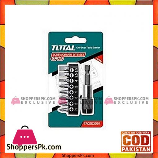 Total Tacsd3091 9 Pcs Screwdriver Bits Set-Black
