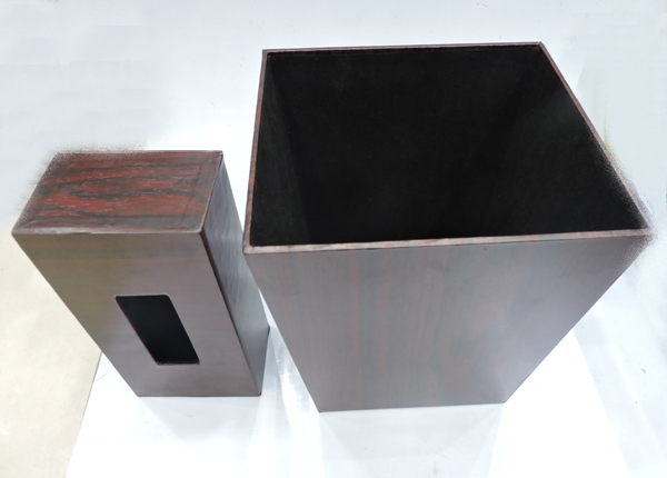 High Quality Wooden Dustbin &Amp; Tissue Box Set