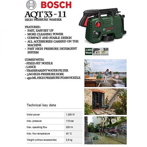 Bosch Aqt 33-11 - High-Pressure Washer - Green