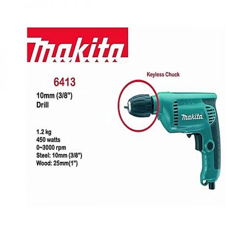 MAKITA 6413 - Drill Machine - 10mm - Blue