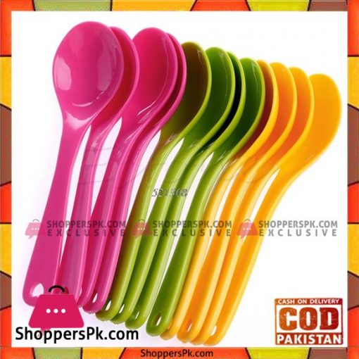 Cute Colorful Children Spoons Plastic Sauce Spoon Multi Color Plastic Spoon Set of 6pcs