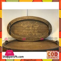 Old Classic Wood Tray 2 Pcs Set