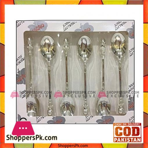 Orchid Silver Plated Tea Spoons- Set of 6