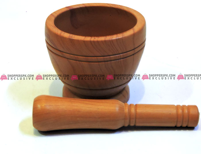 Plastic Wood-Like Mortar &Amp; Pestle Small