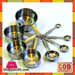 Stainless Steel Measuring Cups and Measuring Spoons 8 - Piece Set