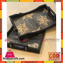 Flower Leather Tray 2 Pcs Set