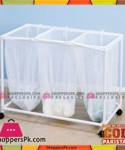 Plastic Lundry Sorter Triple Laundry Basket with Wheels YLT-0405F Price in Pakistan